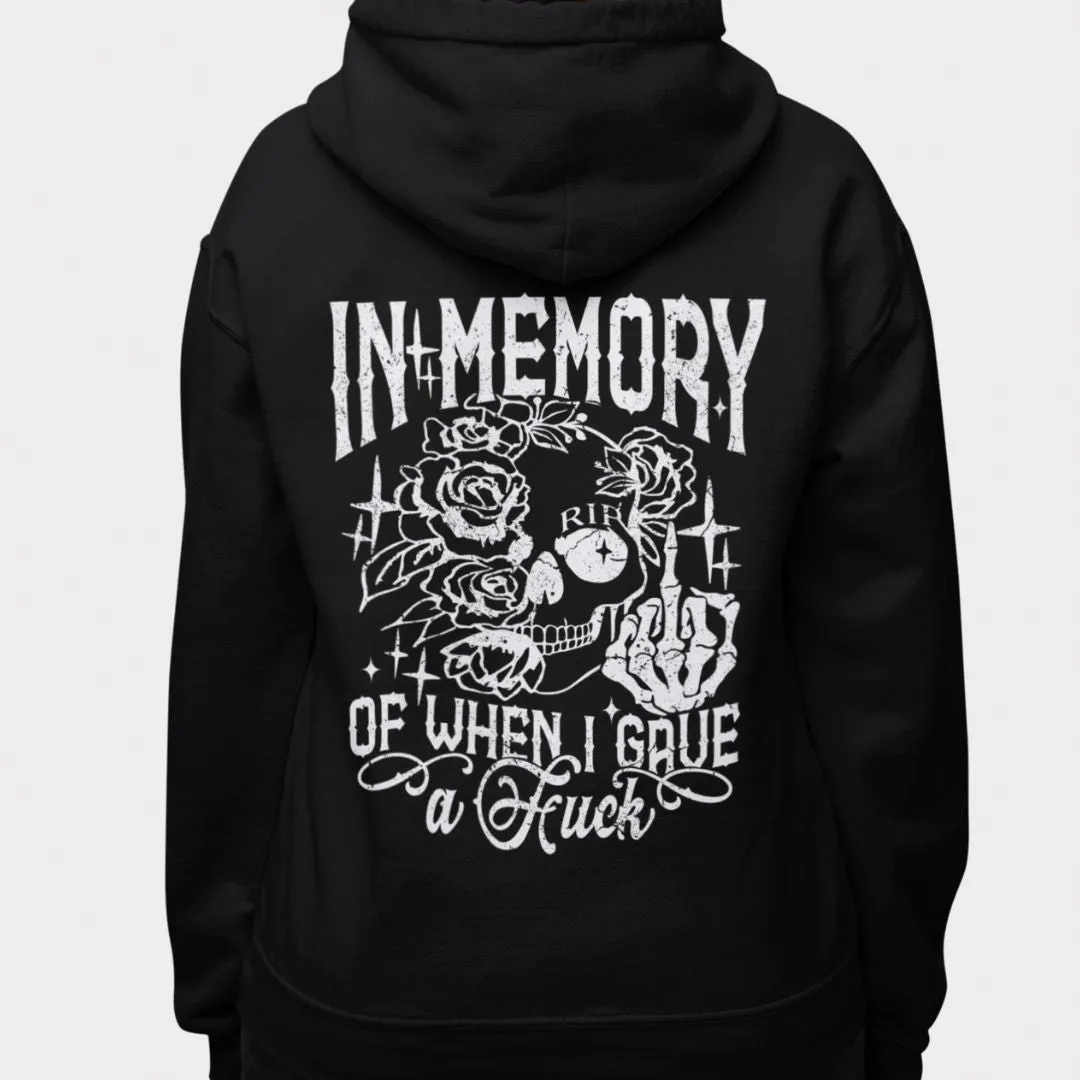 White In Memory Black Oversized Hoodie