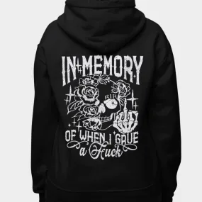 White In Memory Black Oversized Hoodie