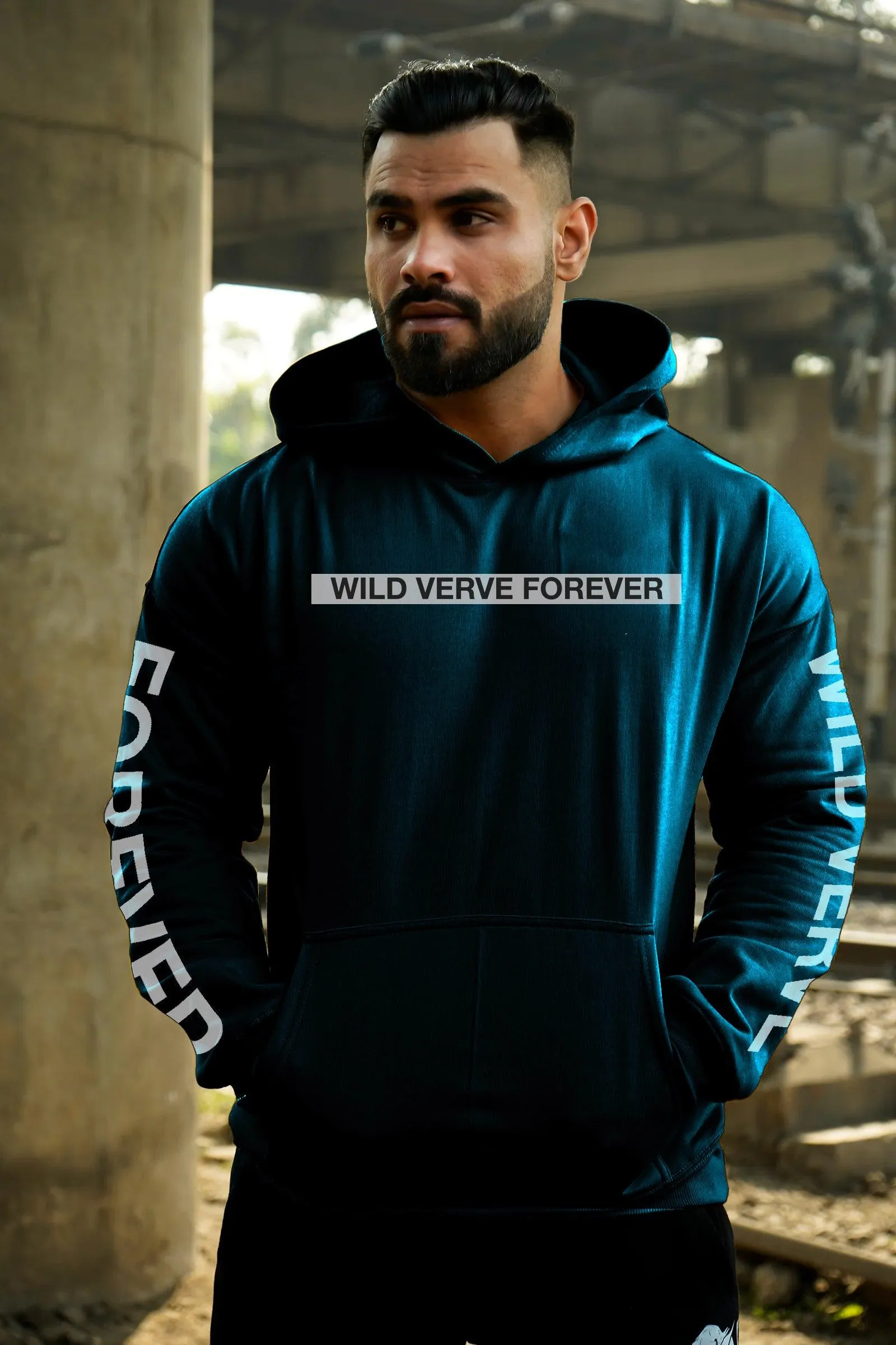 WILD VERVE FOREVER OVERSIZED HOODIE (DARK TEAL)