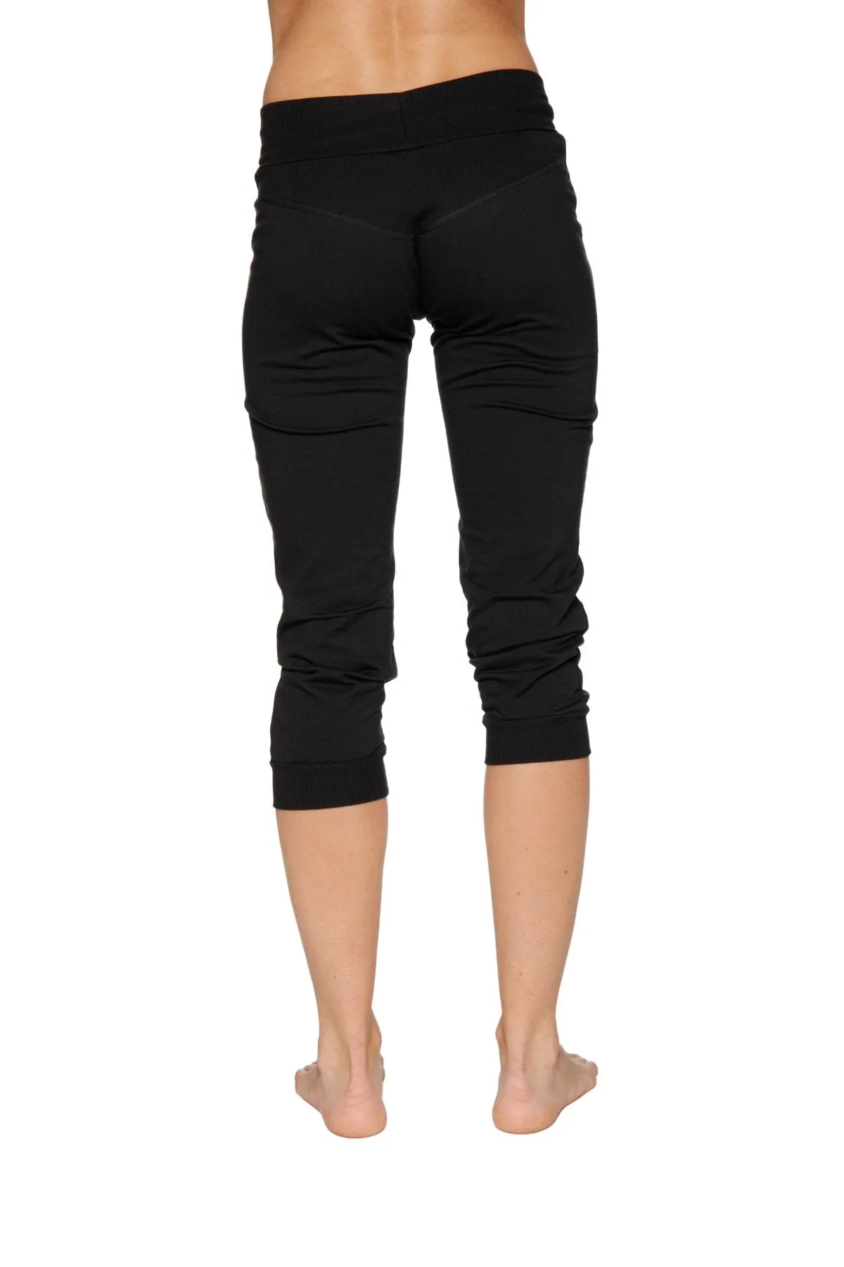 Women's Cuffed Jogger Yoga Pant (Solid Black)