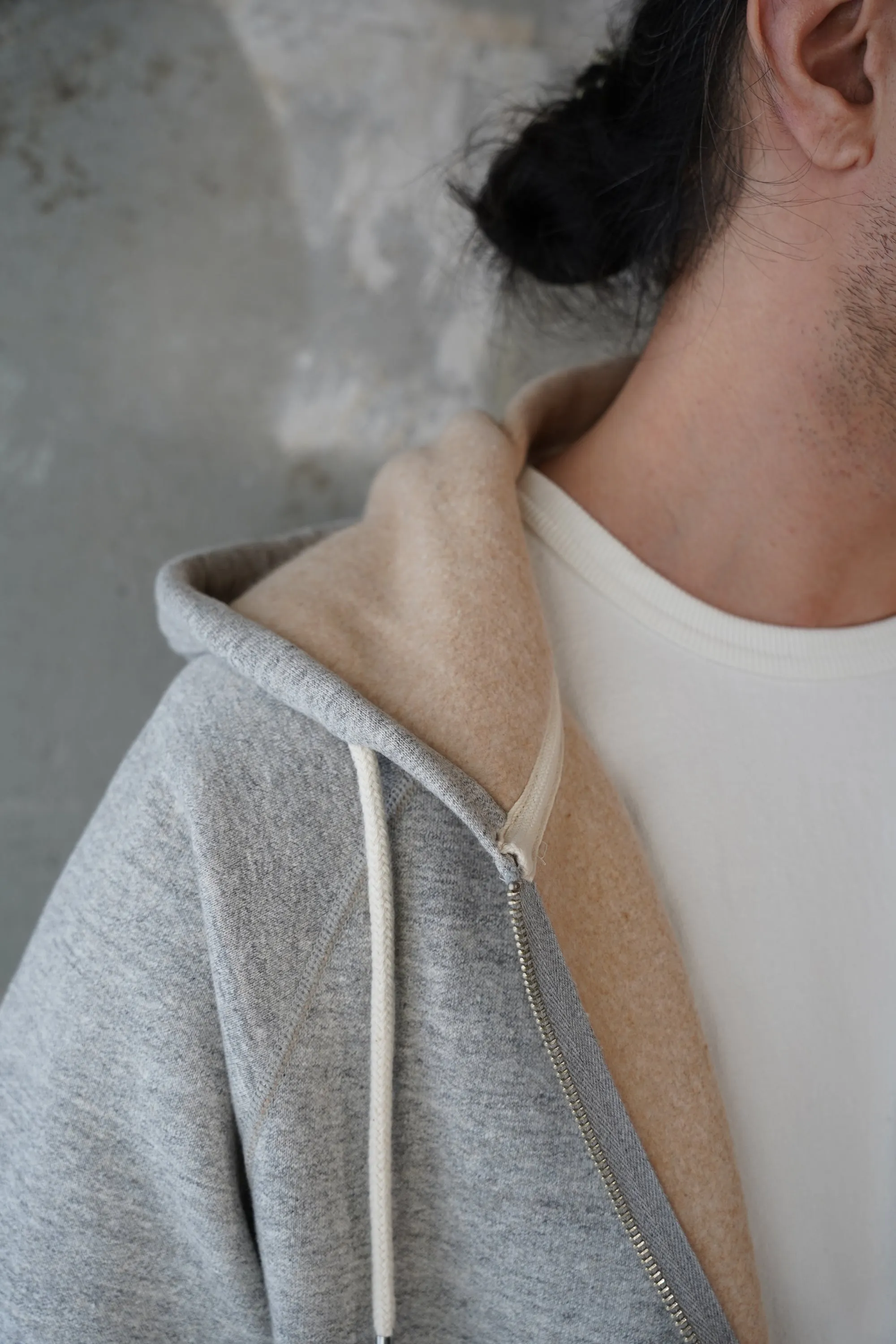 Zip Hoodie - Fleeced Foxfibre® - Heather Grey